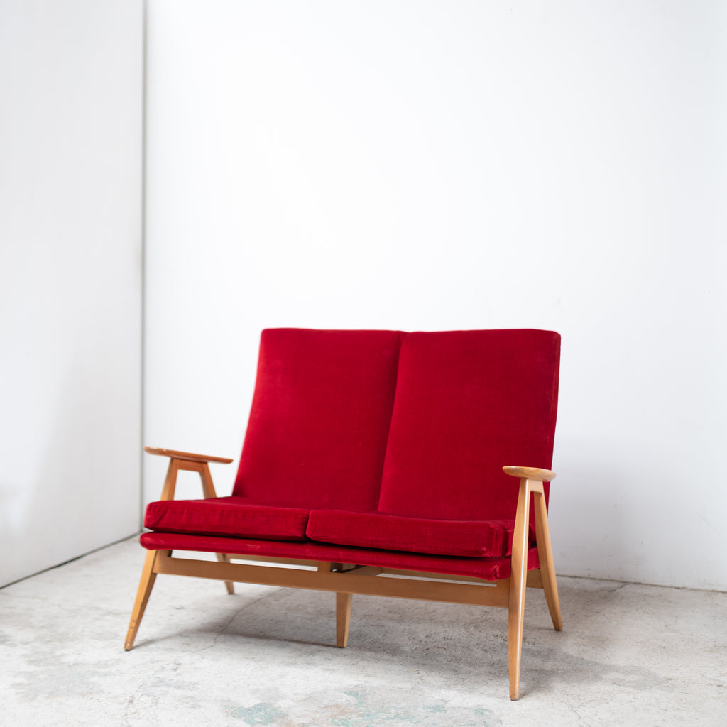 SK-640 ,2-Seater Sofa , Pierre Guariche ,Steiner ,ピエールガーリッシュ, レッドソファ, 2シーターソファ, ソファ, シュタイナー社