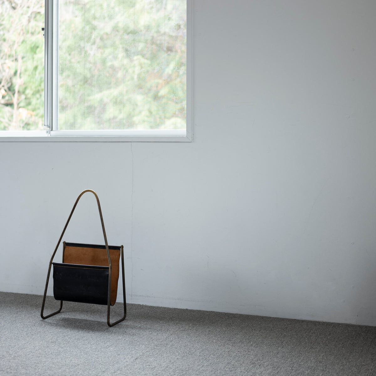 Carl Auböck 3808 Brass and Leather Magazine Rack