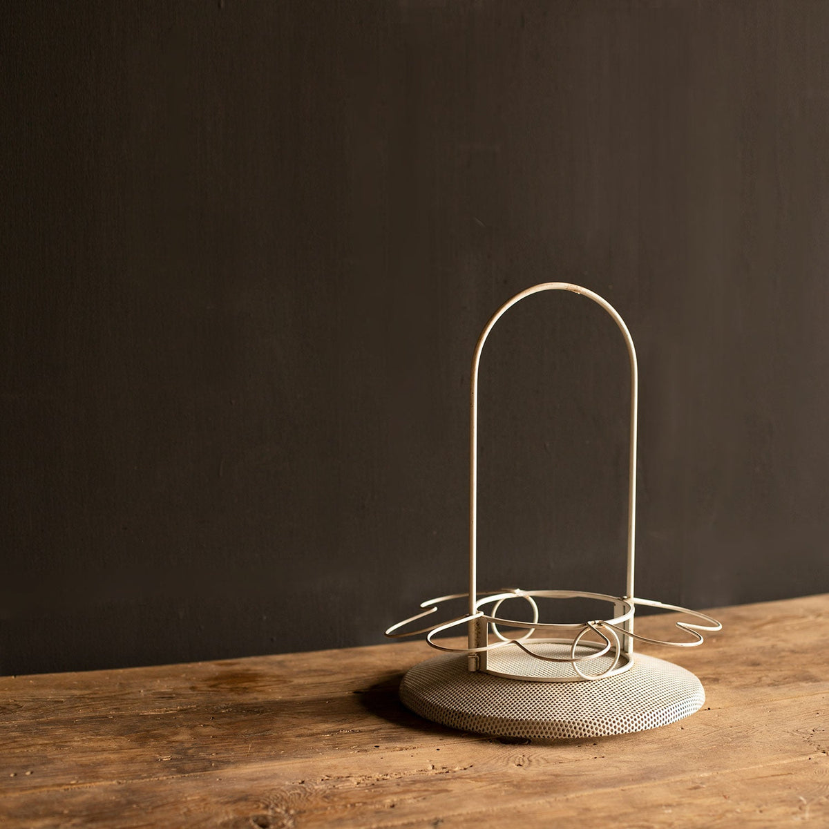 White Perforated Metal Drink Holder Attributed to Mathieu Matégot